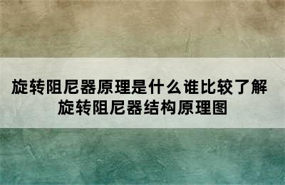 旋转阻尼器原理是什么谁比较了解 旋转阻尼器结构原理图